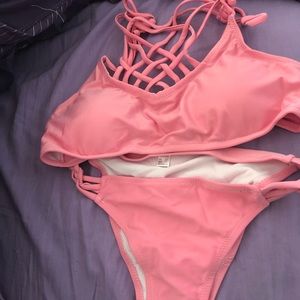 Pink bikini two piece